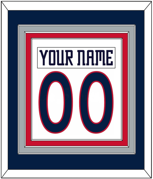 Columbus Nameplate & Number (Back) Combine - Home/Road White (2001-2007) - Premier Tier 2