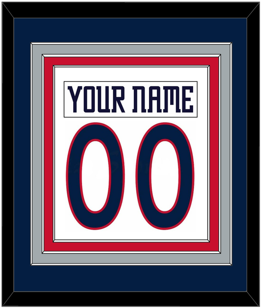 Columbus Nameplate & Number (Back) Combine - Home/Road White (2001-2007) - Premier Tier 2