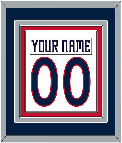 Columbus Nameplate & Number (Back) Combine - Road White (2007-2017) - Premier Tier 2