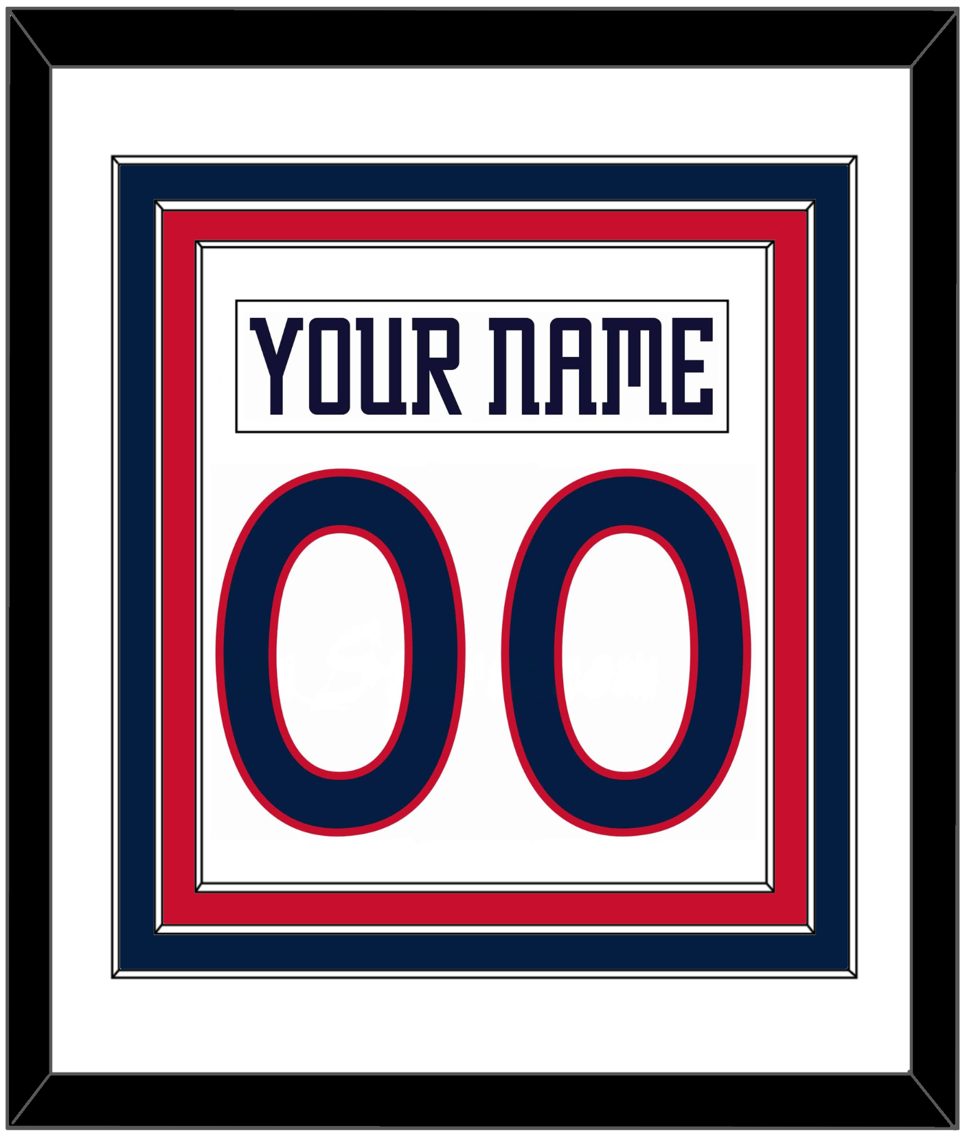 Columbus Nameplate & Number (Back) Combined - Home/Road White (2000-2001) - Premier Tier 1