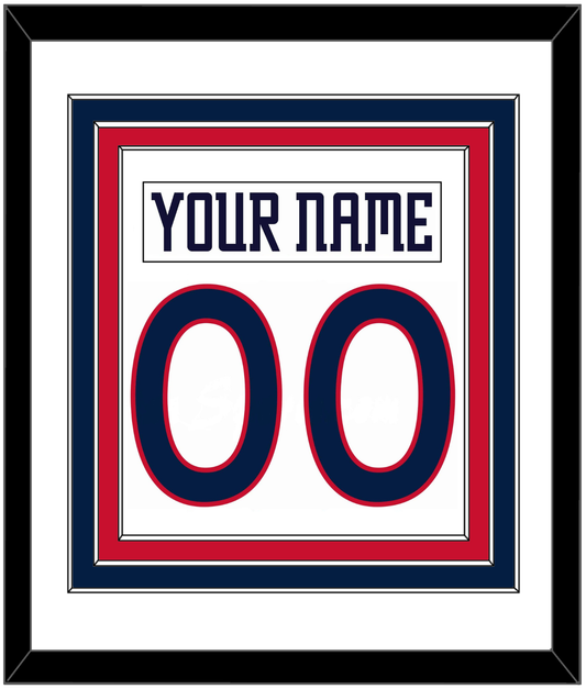 Columbus Nameplate & Number (Back) Combined - Home/Road White (2000-2001) - Premier Tier 1