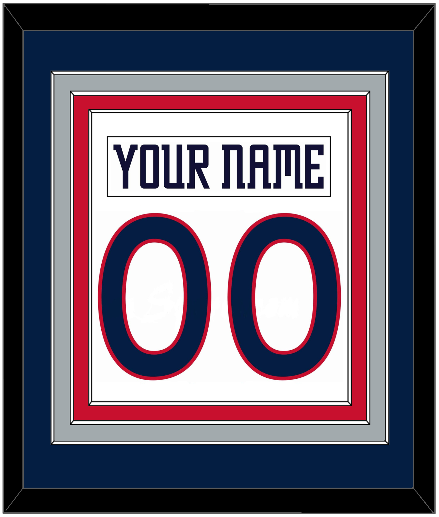 Columbus Nameplate & Number (Back) Combine - Home White (2000-2001) - Premier Tier 2