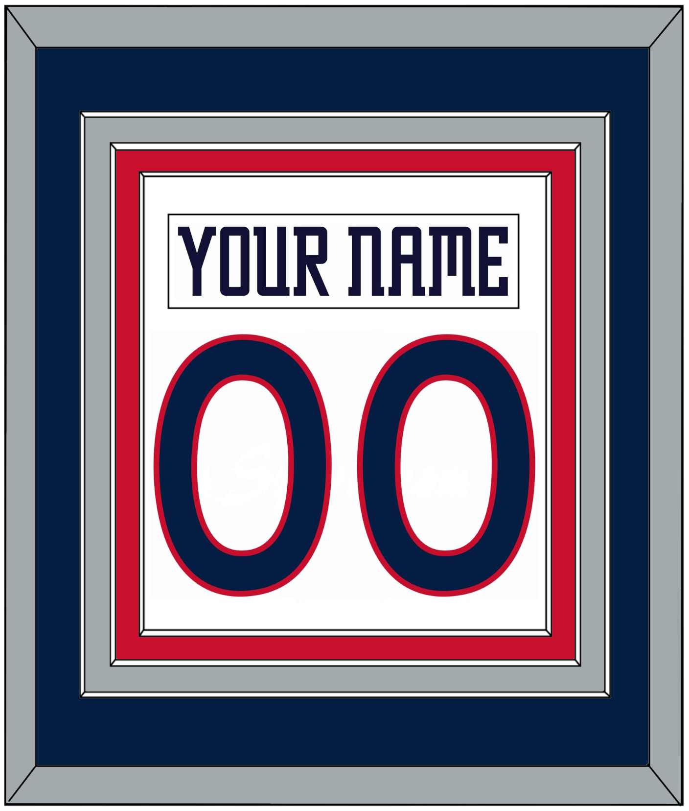 Columbus Nameplate & Number (Back) Combine - Home White (2000-2001) - Premier Tier 2
