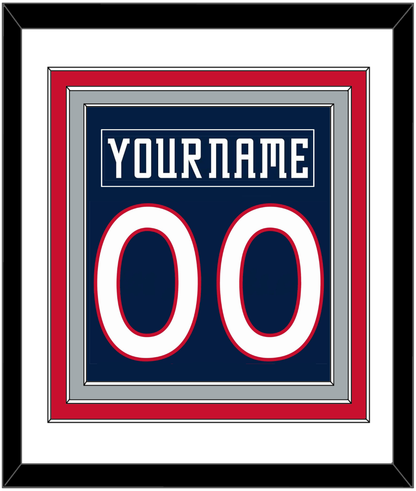 Columbus Nameplate & Number (Back) Combined - Road Navy Blue (2000-2001) - Premier Tier 1