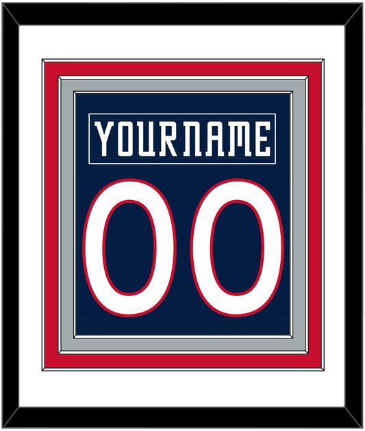Columbus Nameplate & Number (Back) Combined - Road Navy Blue (2000-2001) - Premier Tier 1