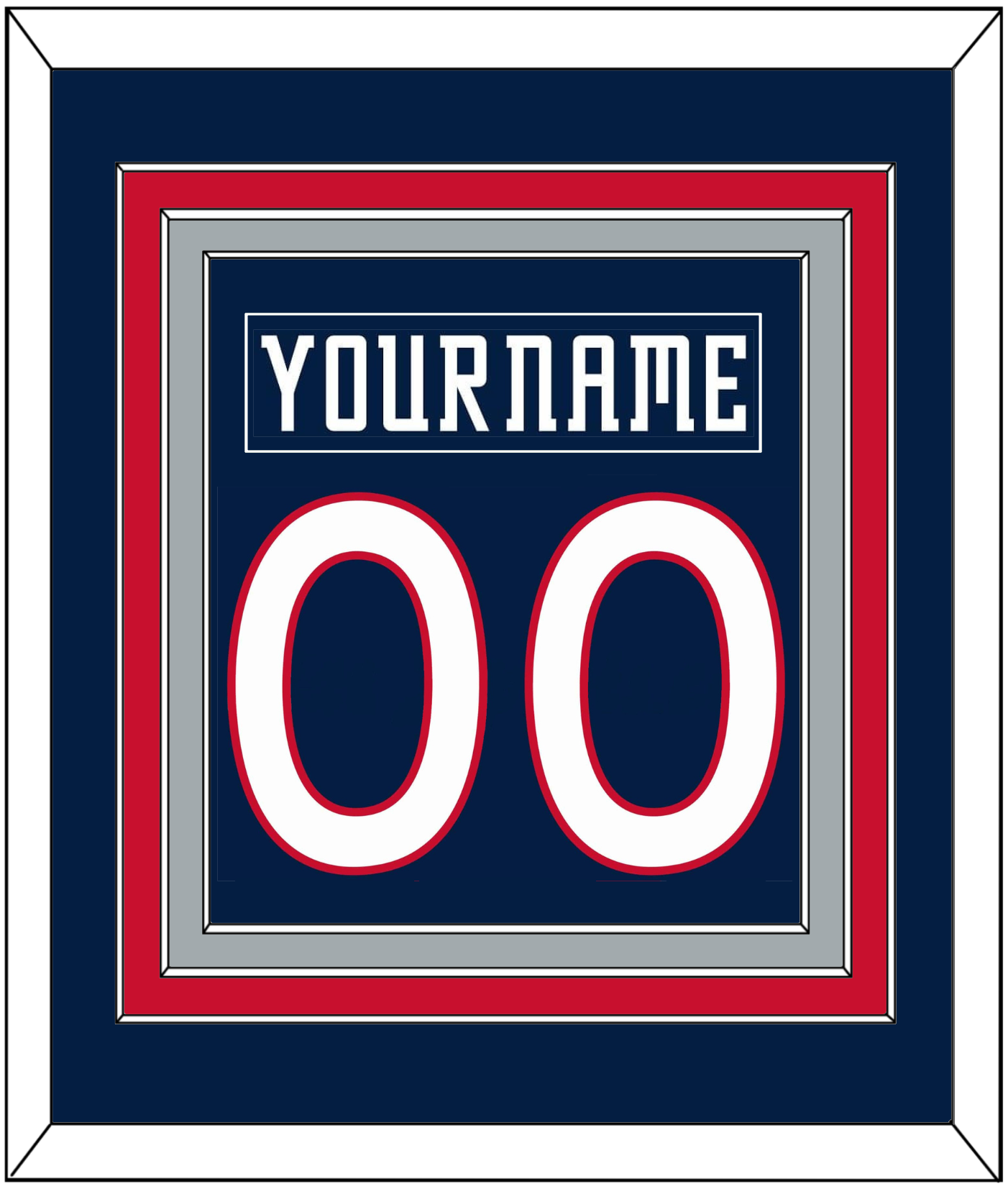Columbus Nameplate & Number (Back) Combined - Road Navy Blue (2000-2001) - Premier Tier 2