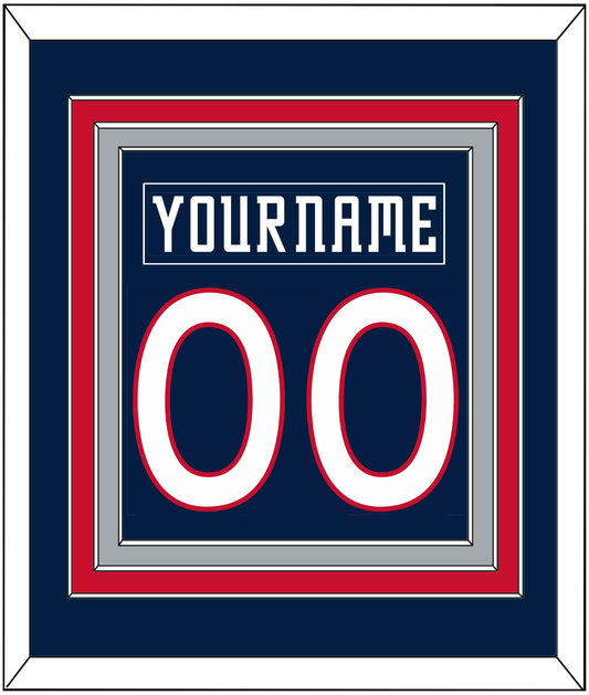 Columbus Nameplate & Number (Back) Combined - Road Navy Blue (2000-2001) - Premier Tier 2