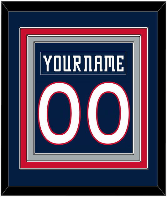 Columbus Nameplate & Number (Back) Combined - Road Navy Blue (2000-2001) - Premier Tier 2
