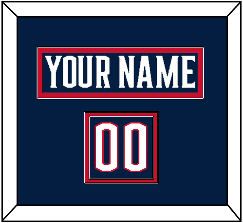 Columbus Nameplate & Number (Shoulder) - Home Navy Blue - Signature Tier 2