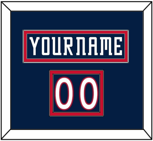 Columbus Nameplate & Number (Shoulder) - Road/Home Navy Blue (2001-2007) - Signature Tier 2