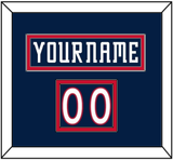 Columbus Nameplate & Number (Shoulder) - Home Navy Blue (2007-2017) - Double Mat 2