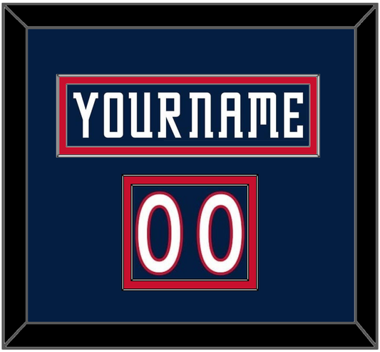 Columbus Nameplate & Number (Shoulder) - Road/Home Navy Blue (2001-2007) - Signature Tier 2