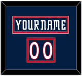Columbus Nameplate & Number (Shoulder) - Home Navy Blue (2007-2017) - Double Mat 2
