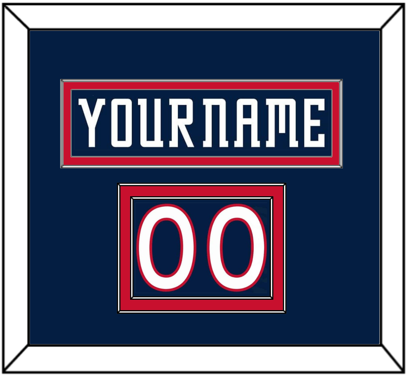 Columbus Nameplate & Number (Shoulder) - Road Navy Blue (2000-2001) - Signature Tier 2