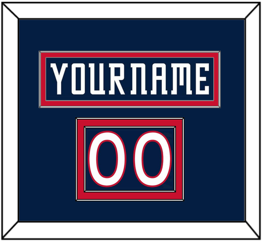 Columbus Nameplate & Number (Shoulder) - Road Navy Blue (2000-2001) - Signature Tier 2