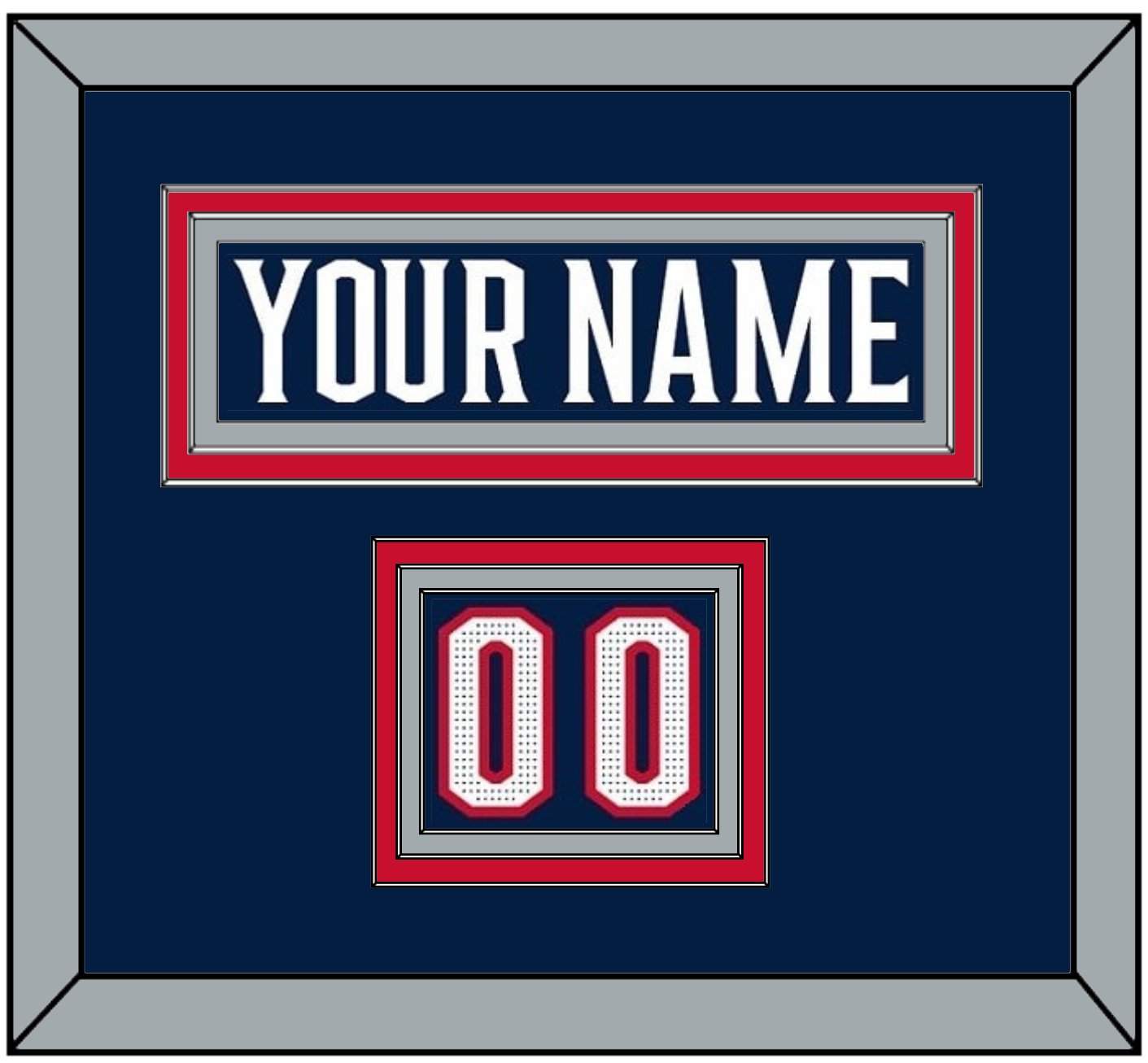 Columbus Nameplate & Number (Shoulder) - Home Navy Blue (2017-2022) - Premier Tier 2