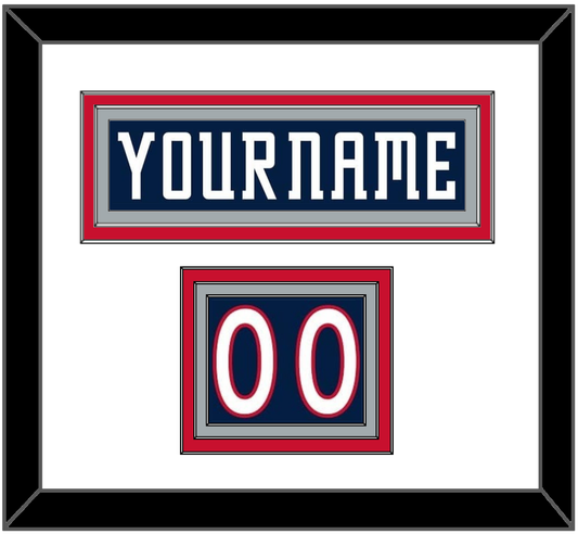 Columbus Nameplate & Number (Shoulder) - Home Navy Blue (2007-2017) - Premier Tier 1