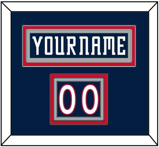 Columbus Nameplate & Number (Shoulder) - Road/Home Navy Blue (2001-2007) - Premier Tier 2