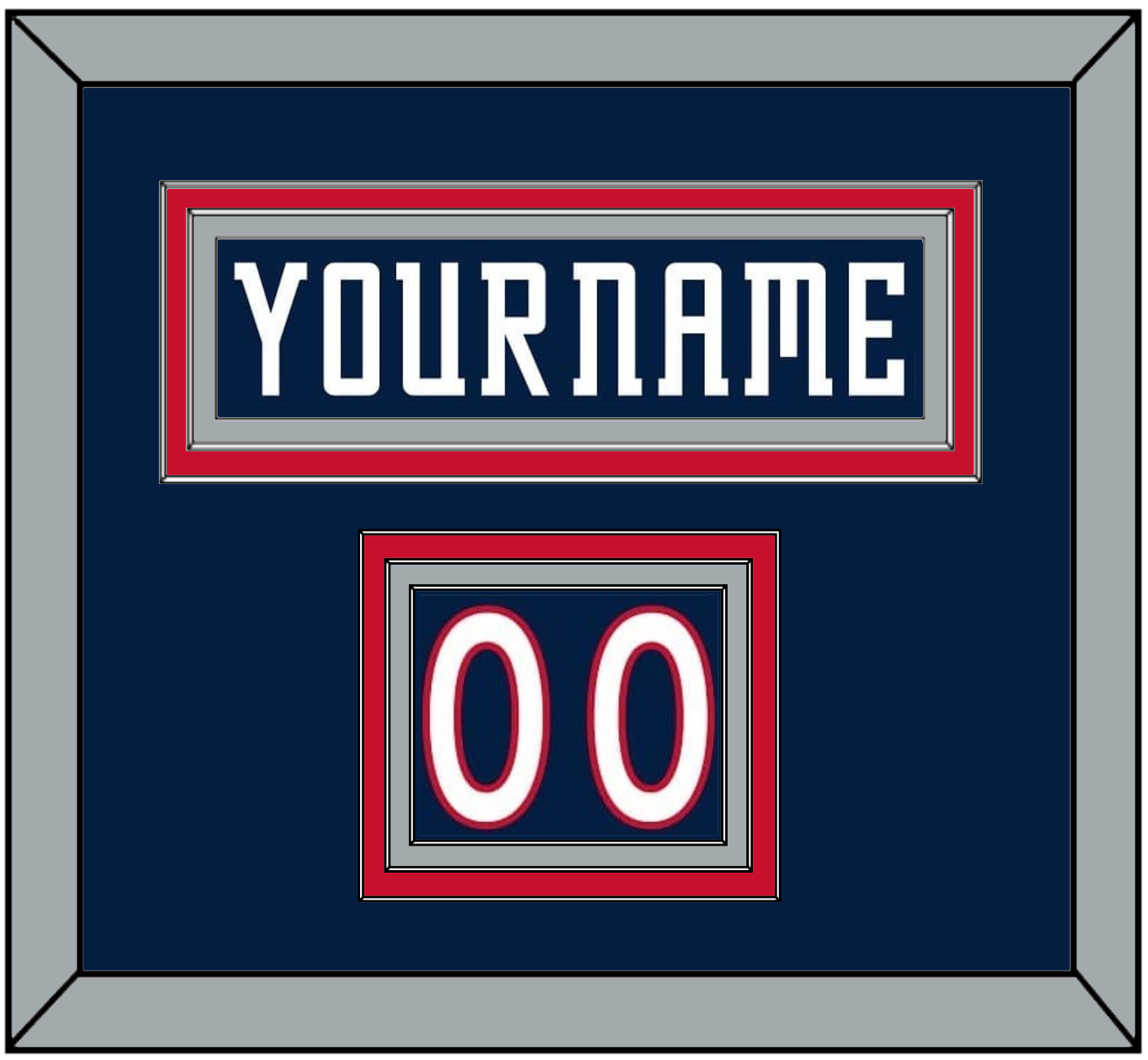Columbus Nameplate & Number (Shoulder) - Home Navy Blue (2007-2017) - Premier Tier 2