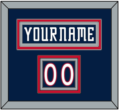 Columbus Nameplate & Number (Shoulder) - Home Navy Blue (2007-2017) - Premier Tier 2