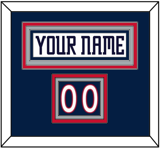 Columbus Nameplate & Number (Shoulder) - Home/Road White (2001-2007) - Premier Tier 2