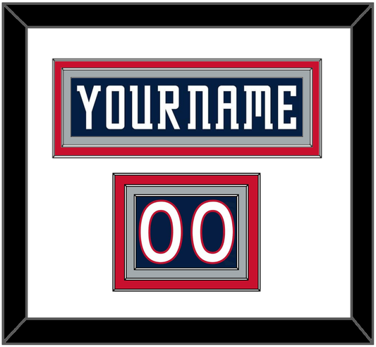 Columbus Nameplate & Number (Shoulder) - Road Navy Blue (2000-2001) - Premier Tier 1