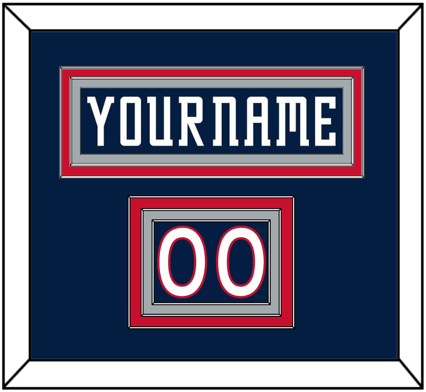 Columbus Nameplate & Number (Shoulder) - Road Navy Blue (2000-2001) - Premier Tier 2