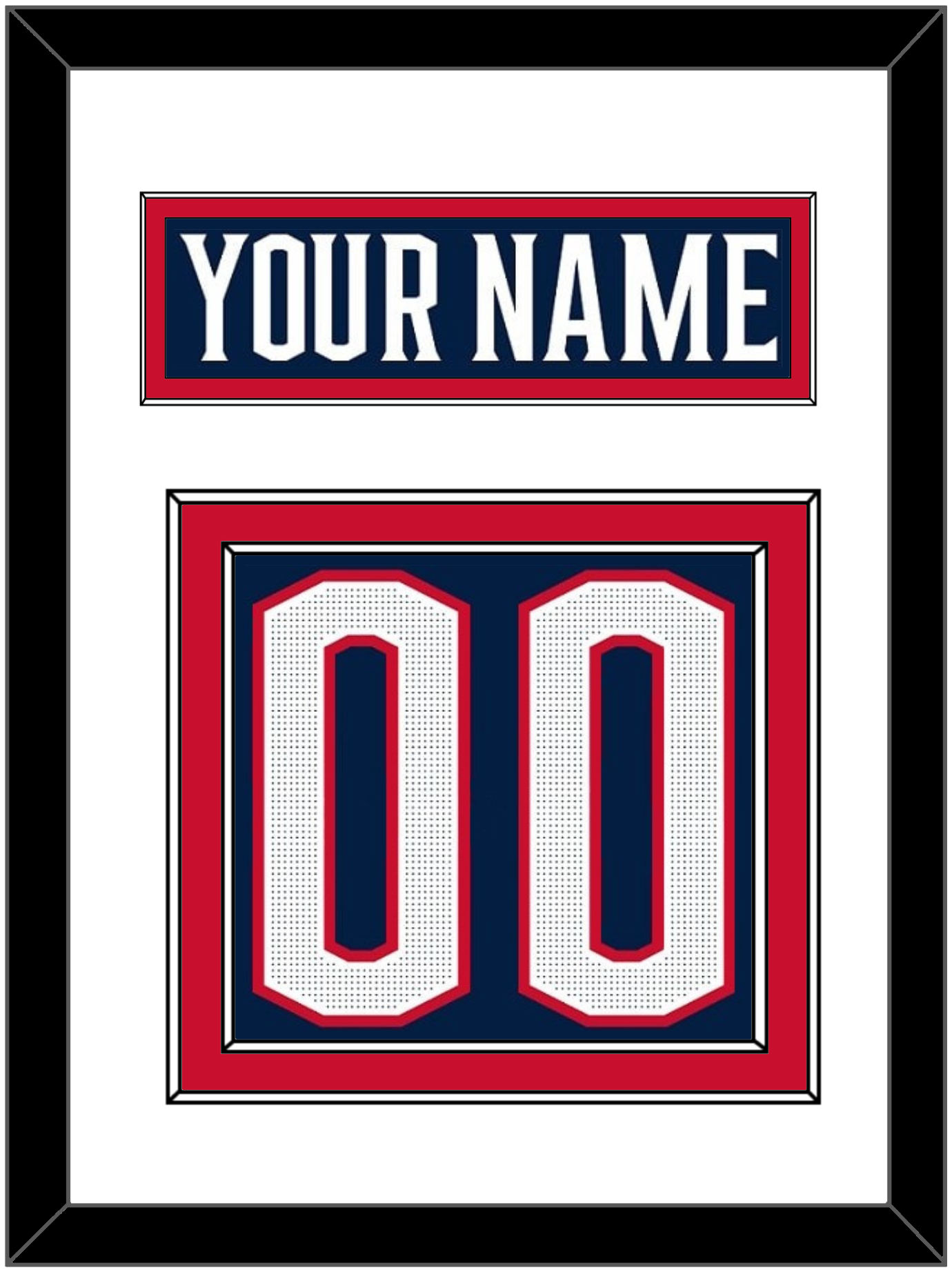 Columbus Nameplate & Number (Back) - Home Navy Blue (2017-2022) - Signature Tier 1