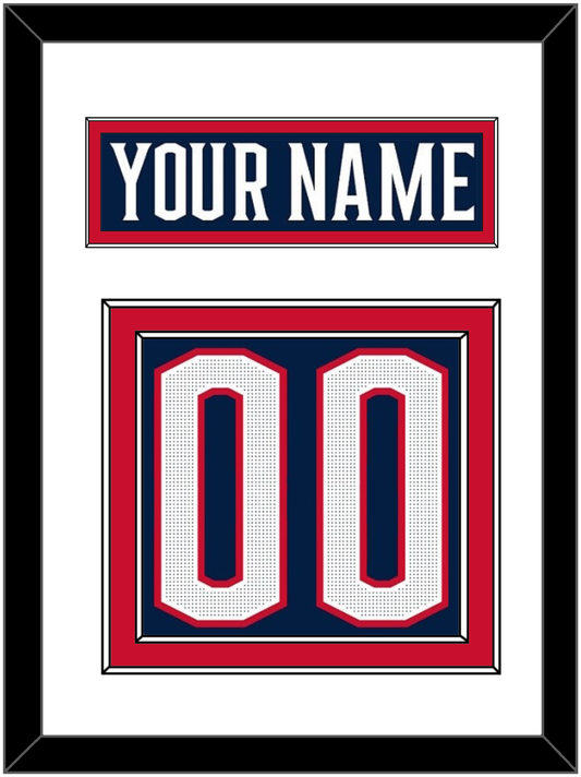 Columbus Nameplate & Number (Back) - Home Navy Blue (2017-2022) - Signature Tier 1
