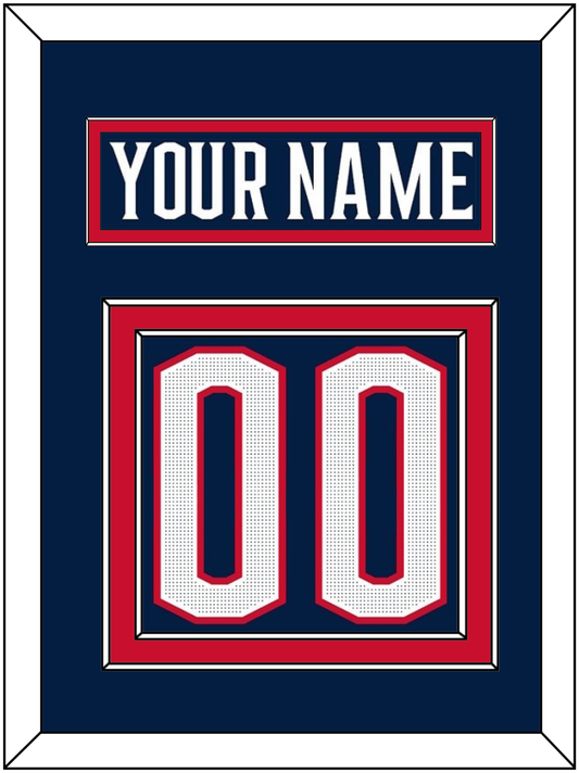 Columbus Nameplate & Number (Back) - Home Navy Blue (2017-2022) - Signature Tier 2