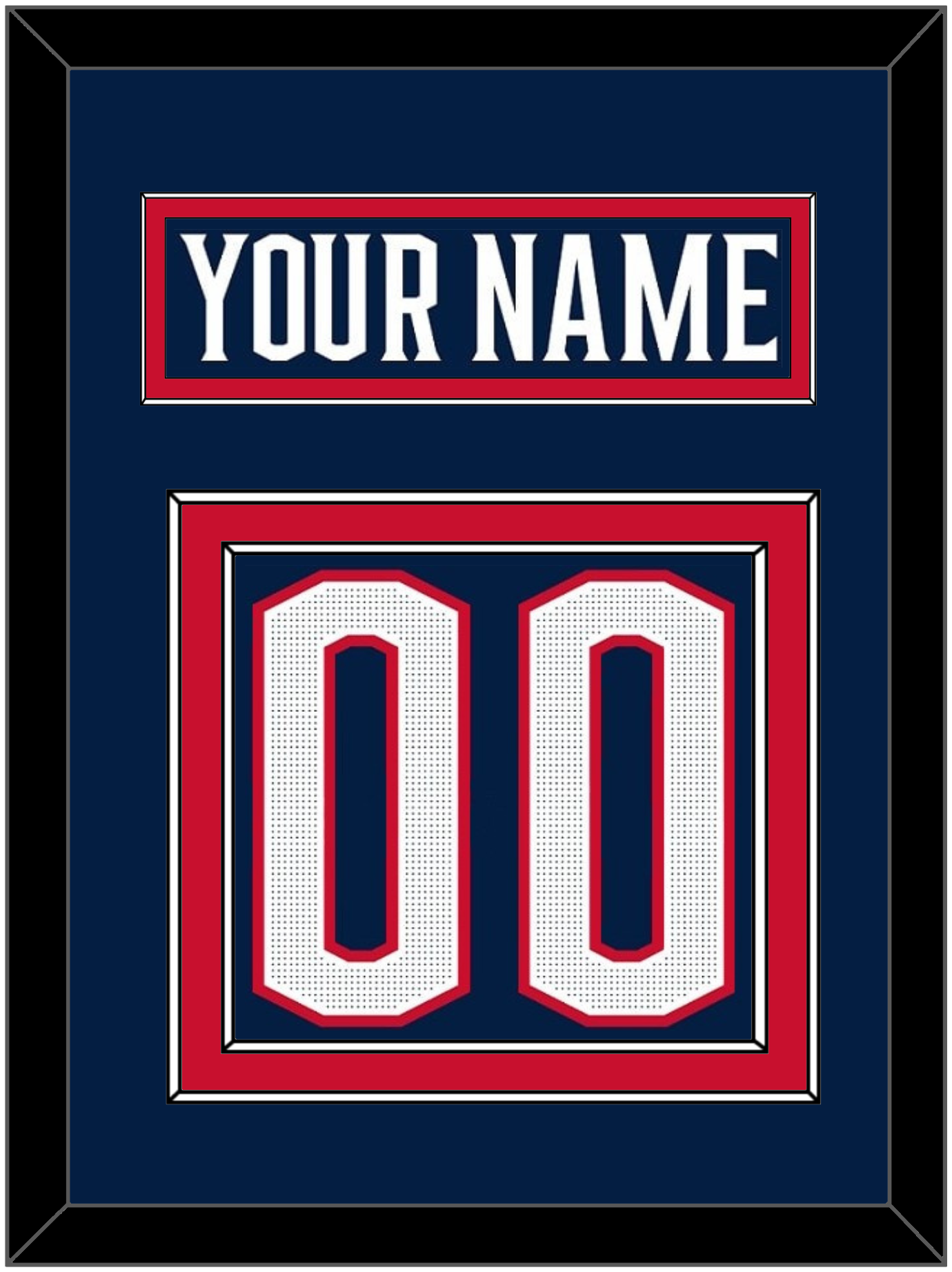 Columbus Nameplate & Number (Back) - Home Navy Blue (2017-2022) - Signature Tier 2