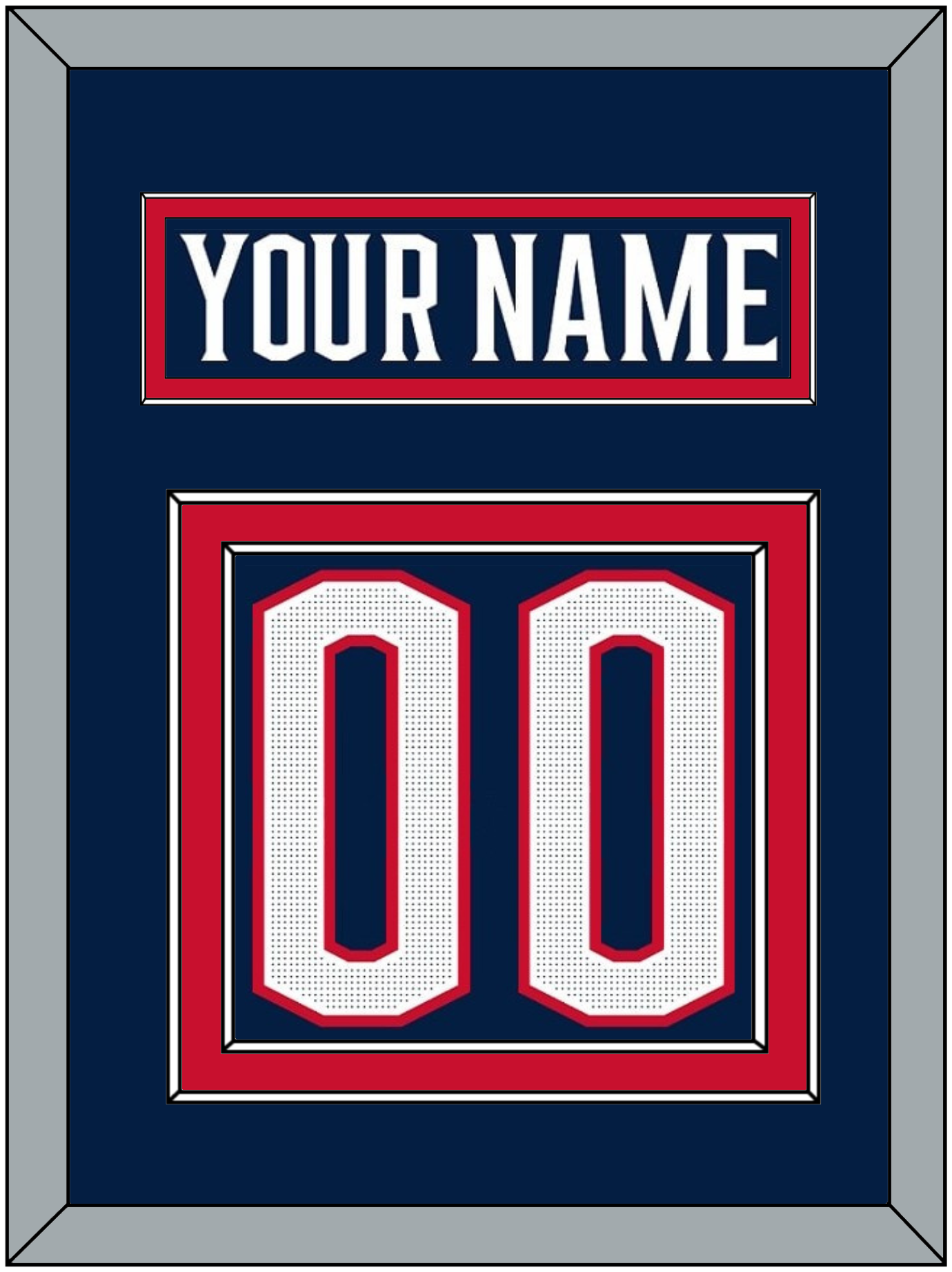 Columbus Nameplate & Number (Back) - Home Navy Blue (2017-2022) - Signature Tier 2