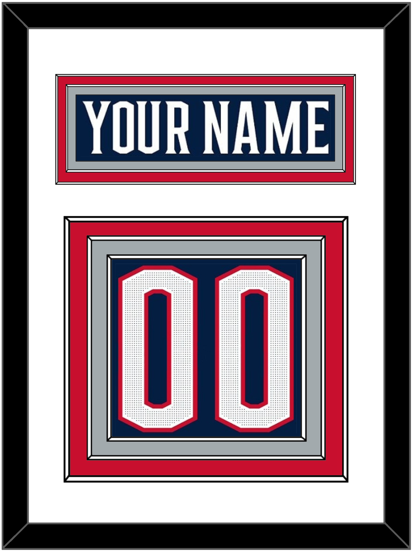 Columbus Nameplate & Number (Back) - Home Navy Blue (2017-2022) - Premier Tier 1