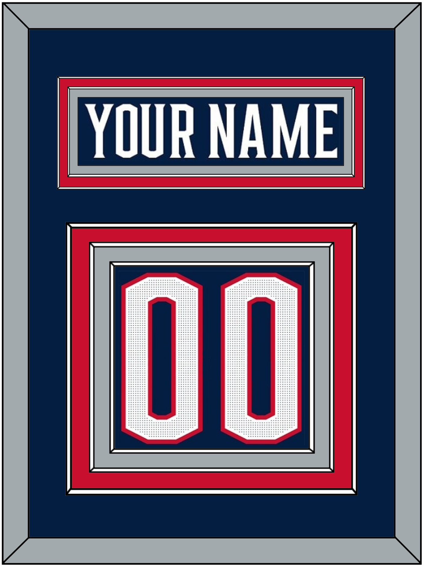 Columbus Nameplate & Number (Back) - Home Navy Blue (2017-2022) - Premier Tier 2