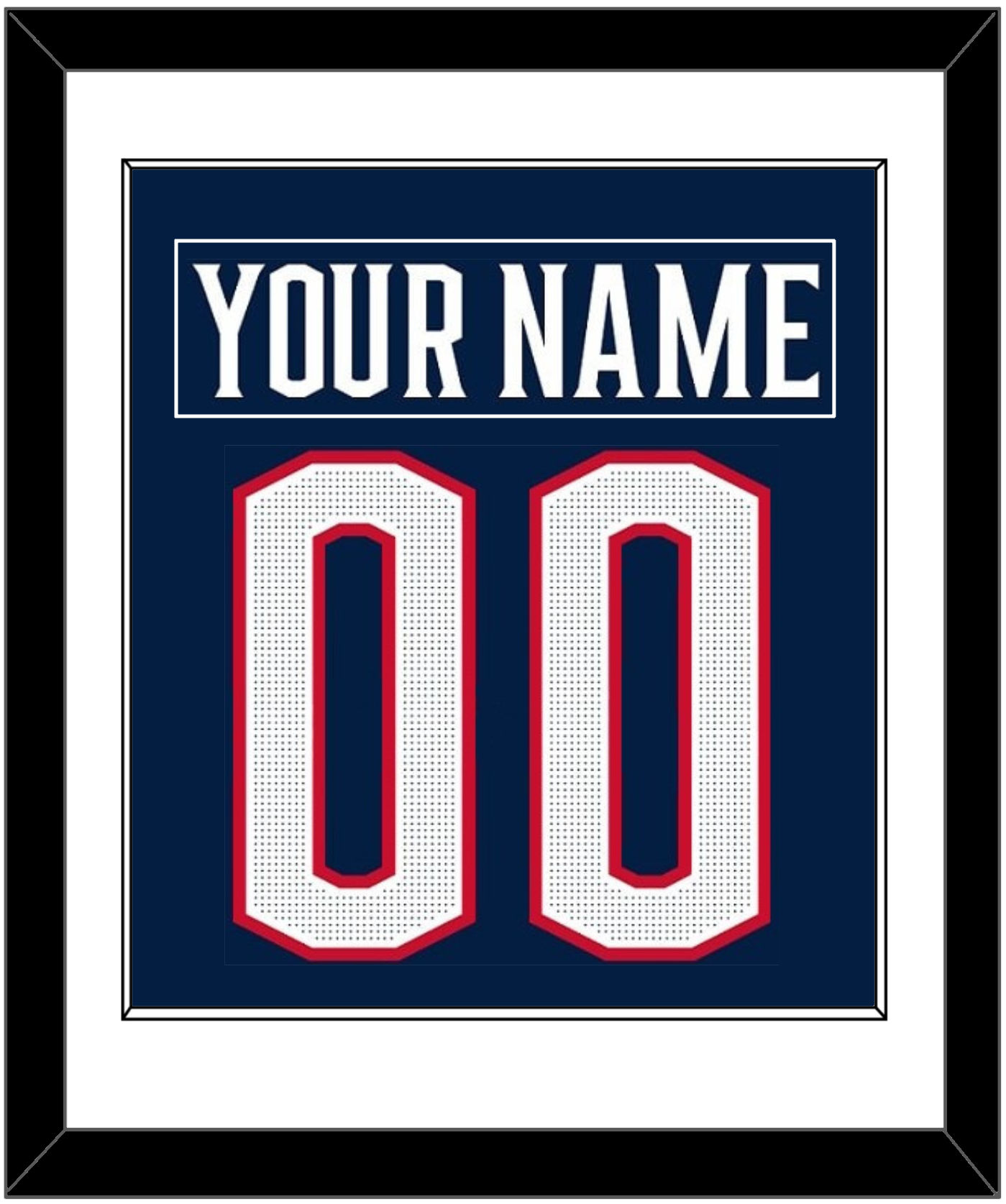 Columbus Nameplate & Number (Back) Combined - Home Navy Blue (2017-2022) - Essential Tier 1