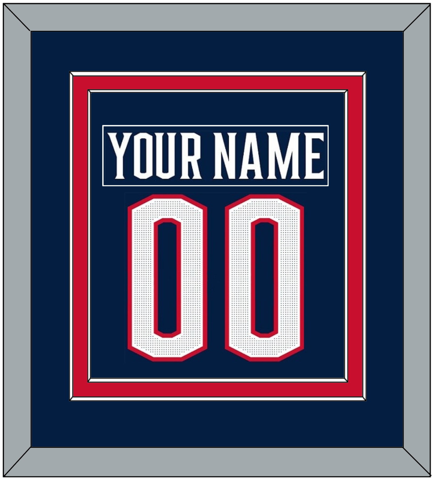 Columbus Nameplate & Number (Back) Combined - Home Navy Blue (2017-2022) - Signature Tier 2