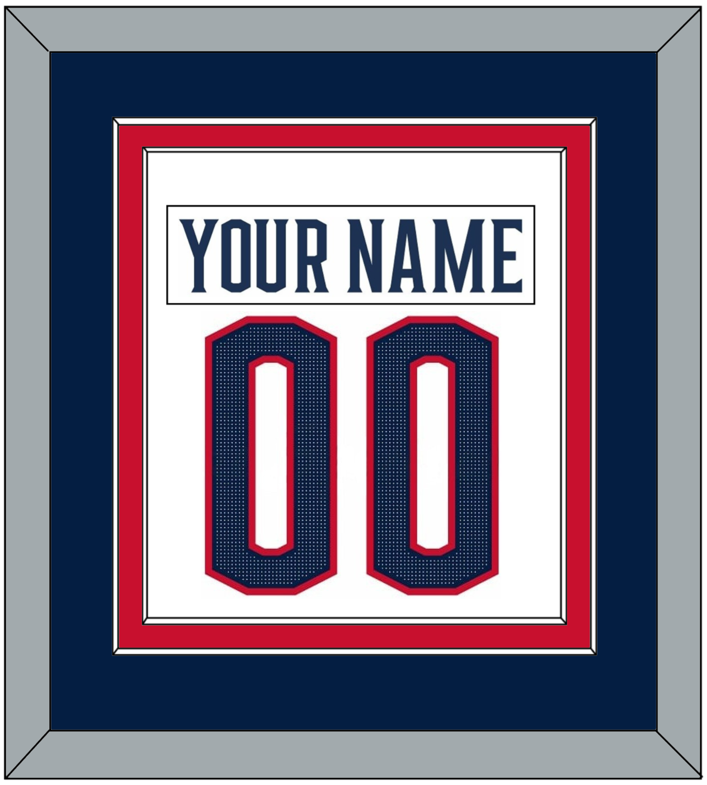 Columbus Nameplate & Number (Back) Combined - Road White (2017-2022) - Signature Tier 3