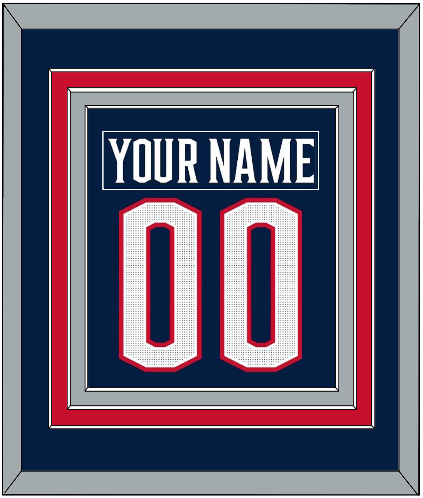 Columbus Nameplate & Number (Back) Combined - Home Navy Blue (2017-2022) - Premier Tier 2