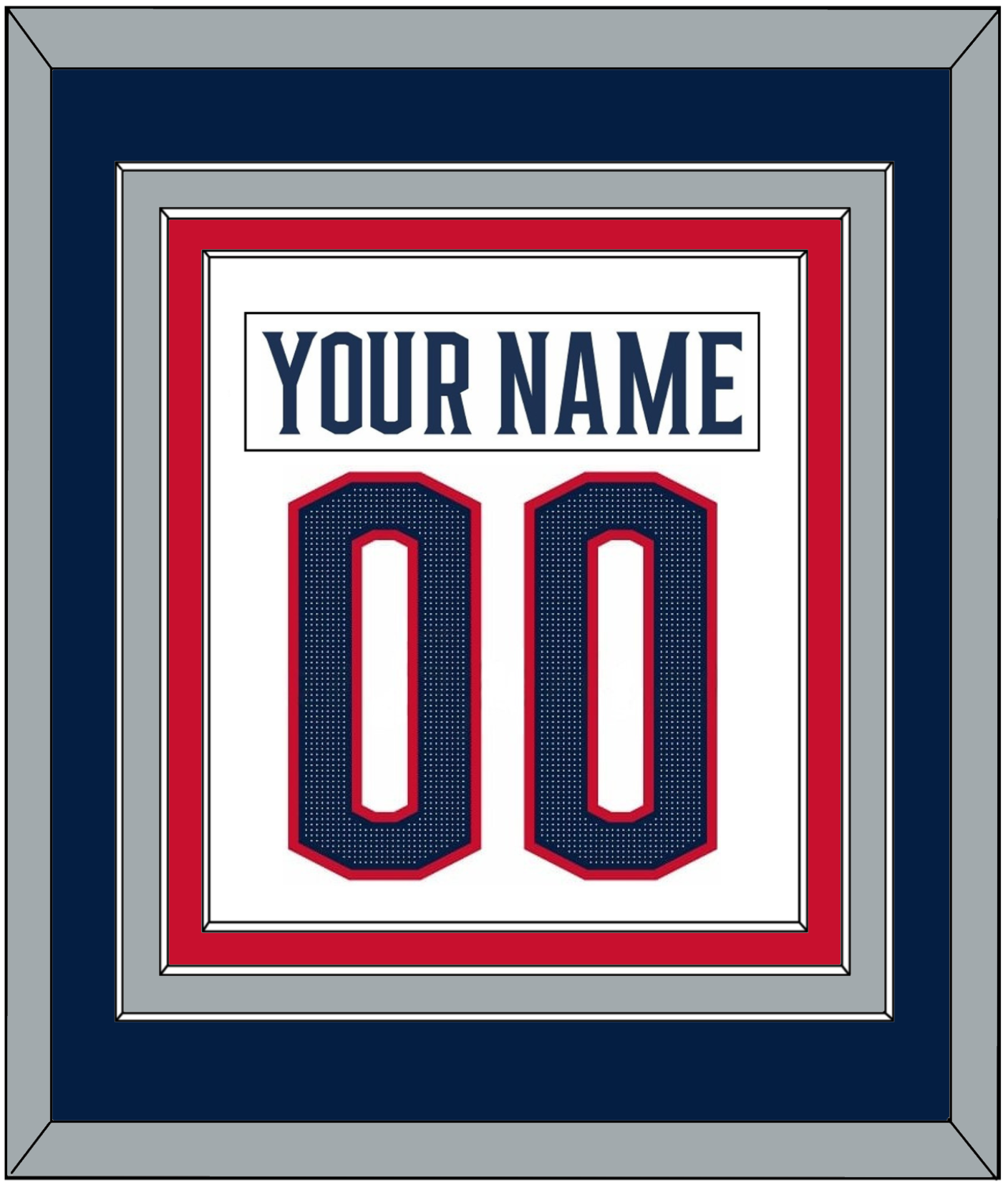 Columbus Nameplate & Number (Back) Combine - Road White (2017-2022) - Premier Tier 2
