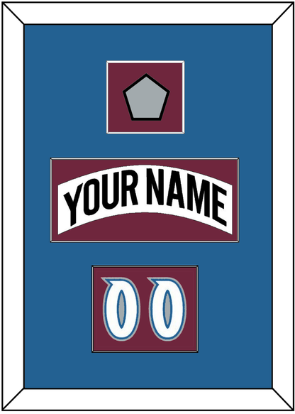 Colorado Nameplate, Number (Shoulder) & Stanley Cup Finals Patch - Home White (1999-2001) - Essential Tier 2