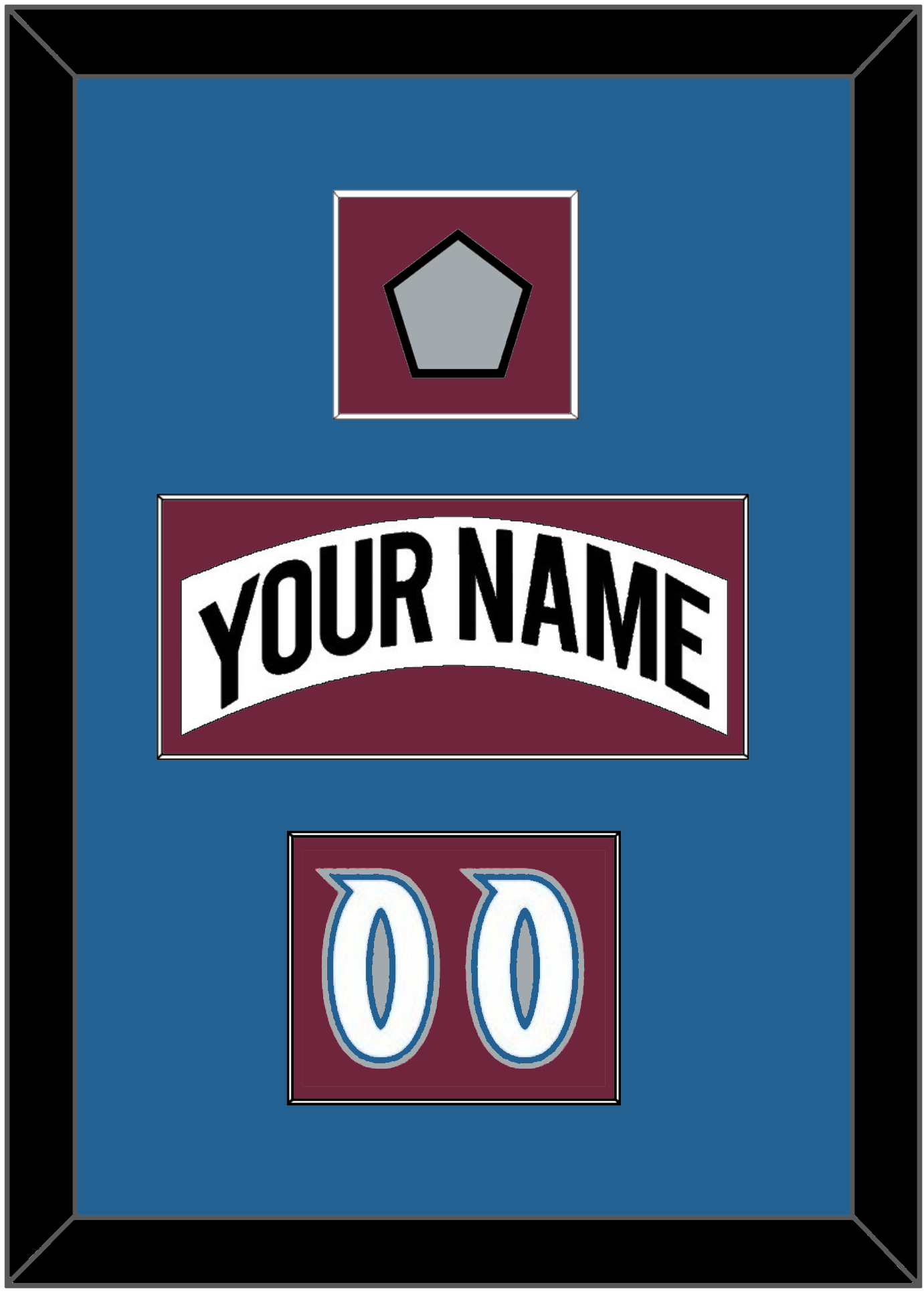 Colorado Nameplate, Number (Shoulder) & Stanley Cup Champions Patch - Home White (1999-2001) - Essential Tier 2