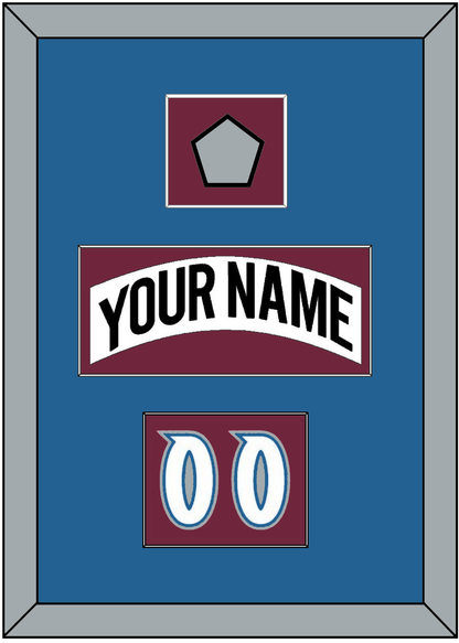 Colorado Nameplate, Number (Shoulder) & Stanley Cup Finals Patch - Home White (1999-2001) - Essential Tier 2