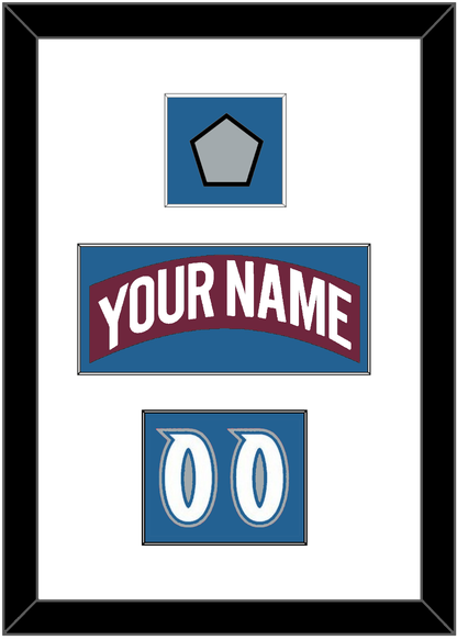 Colorado Nameplate, Number (Shoulder) & Stanley Cup Finals Patch - Road Burgundy (1999-2001) - Essential Tier 1