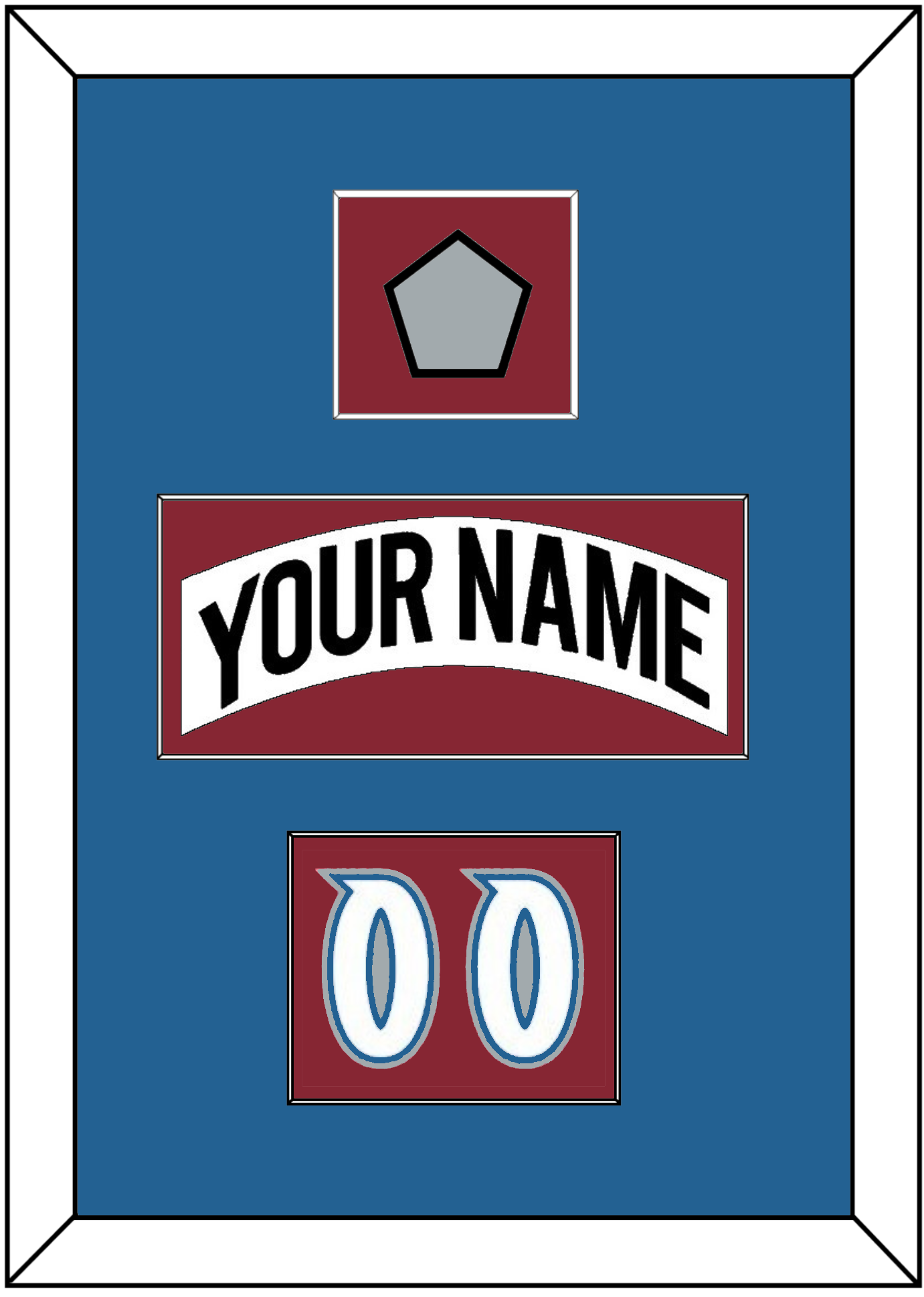 Colorado Nameplate, Number (Shoulder) & Stanley Cup Finals Patch - Home White (1995-1996) - Essential Tier 2
