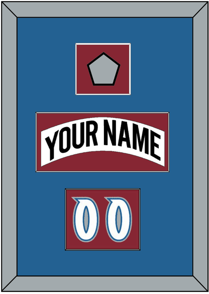 Colorado Nameplate, Number (Shoulder) & Stanley Cup Finals Patch - Home White (1995-1996) - Essential Tier 2