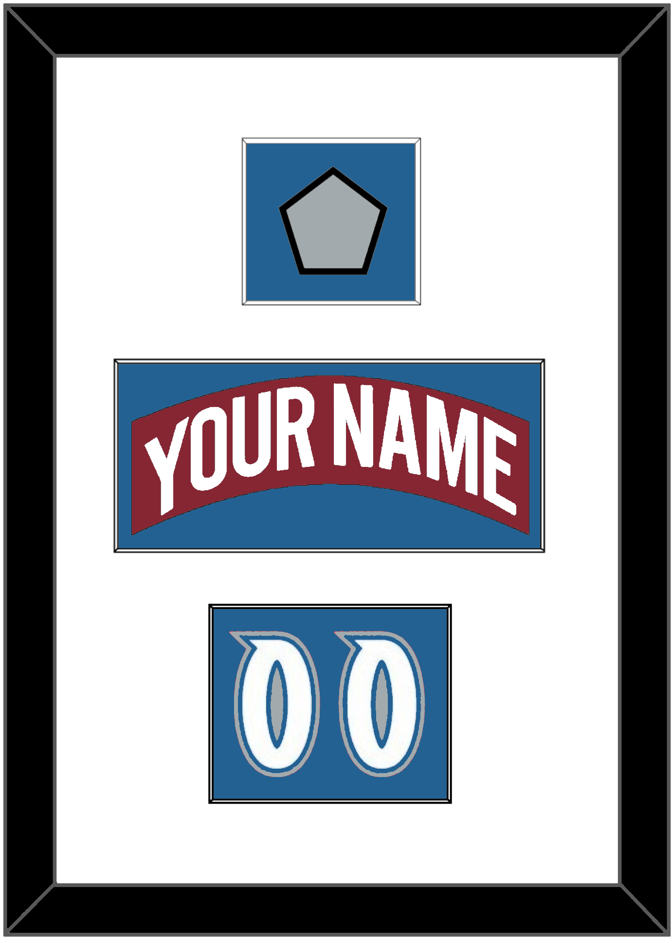 Colorado Nameplate, Number (Shoulder) & Stanley Cup Finals Patch - Road Burgundy (1995-1996) - Essential Tier 1