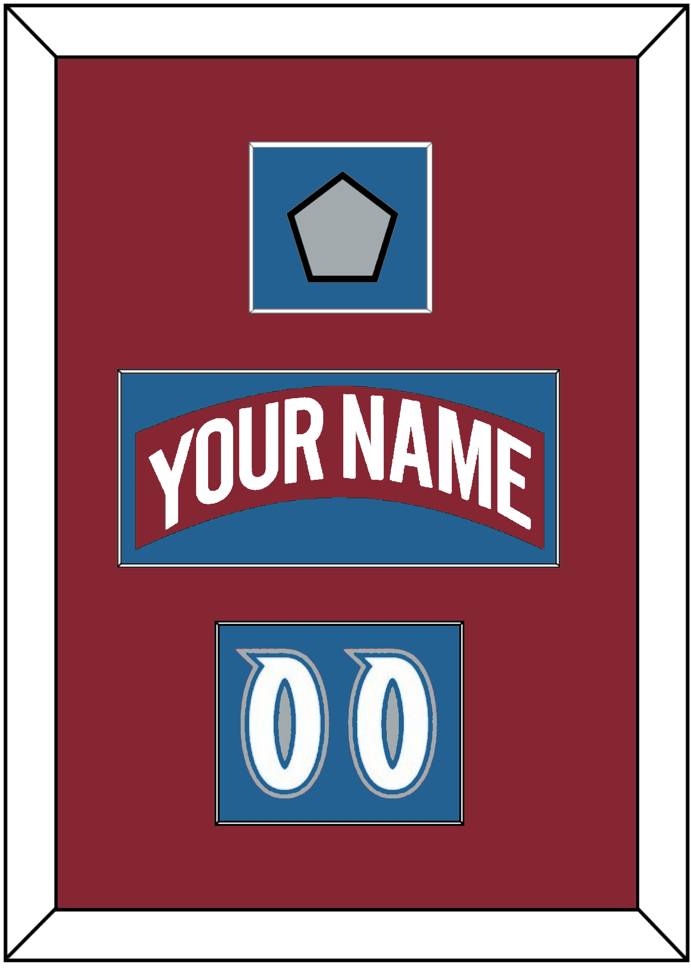 Colorado Nameplate, Number (Shoulder) & Stanley Cup Finals Patch - Road Burgundy (1995-1996) - Essential Tier 2