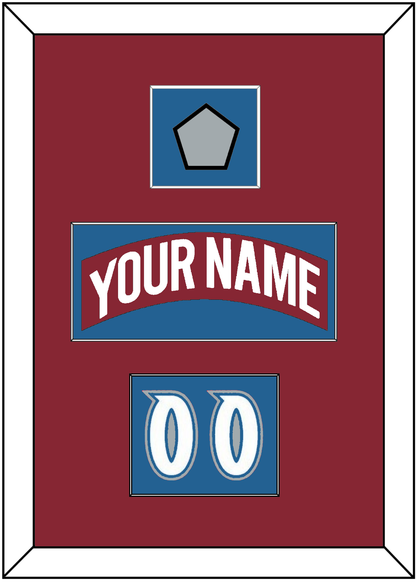 Colorado Nameplate, Number (Shoulder) & Stanley Cup Finals Patch - Road Burgundy (1995-1996) - Essential Tier 2