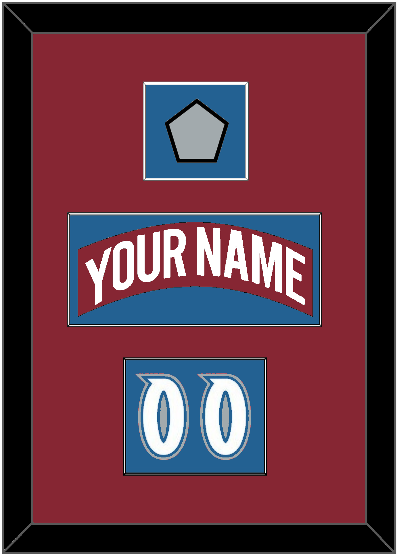 Colorado Nameplate, Number (Shoulder) & Stanley Cup Finals Patch - Road Burgundy (1995-1996) - Essential Tier 2