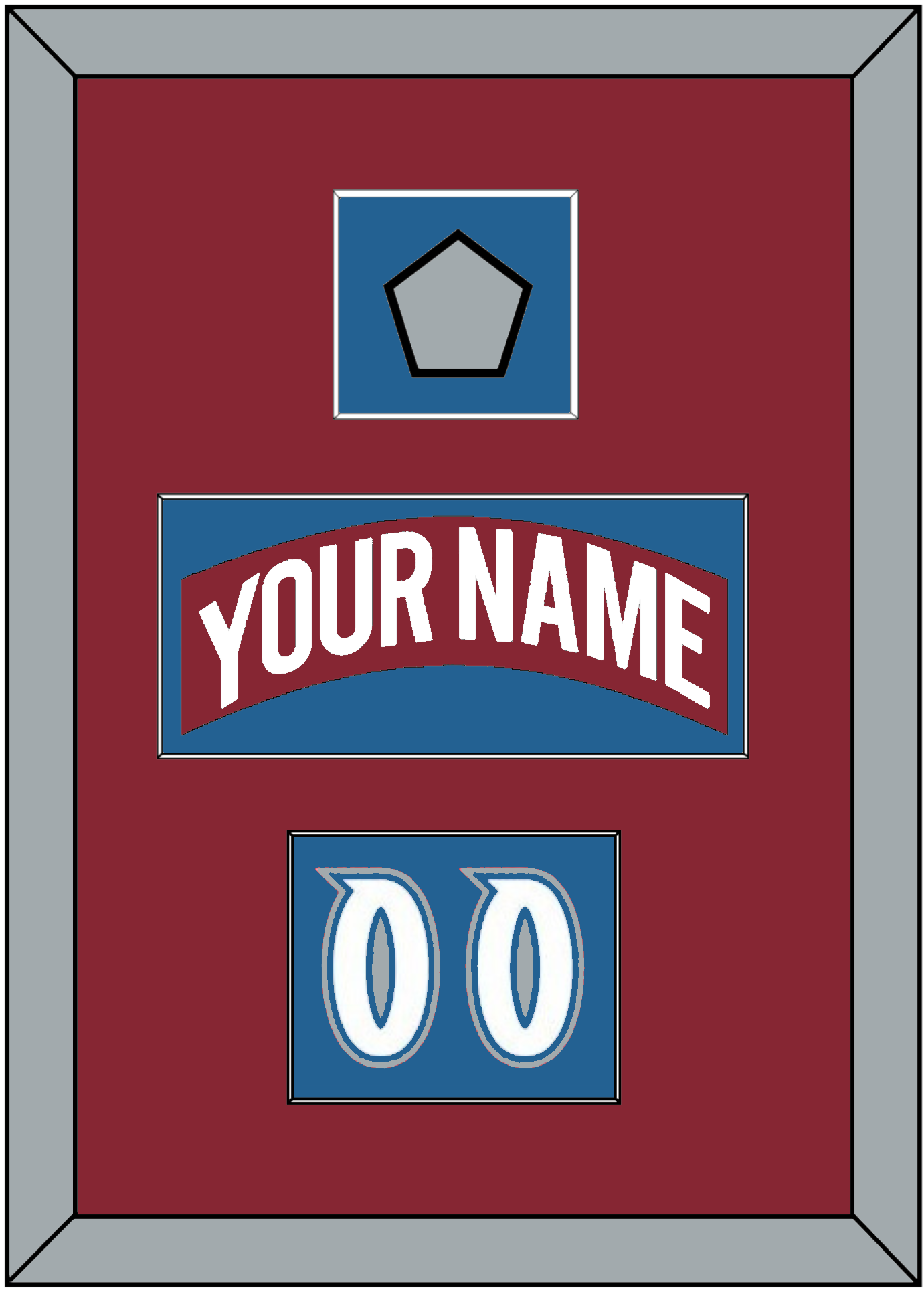 Colorado Nameplate, Number (Shoulder) & Stanley Cup Finals Patch - Road Burgundy (1995-1996) - Essential Tier 2